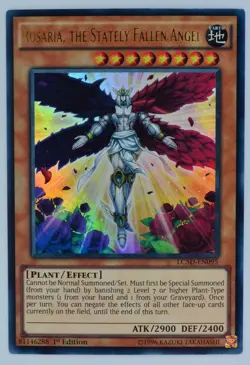 Yugioh Rosaria, the Stately Fallen Angel LC5D-EN095 Ultra Rare 1st Edition - Image 1