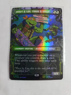 Mikey & Leo, Chaos & Order - MTG TMNT -Rare - NM- Showcase Foil 0247 - Image 1