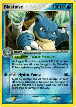 Pokemon TCG Blastoise EX Crystal Guardians 14/100 Holo DMG - Image 1