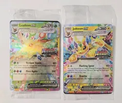 Pokemon Sealed Stamped Prismatic Evolutions Promo Leafeon Ex 066/131 & Jolteon E - Image 1