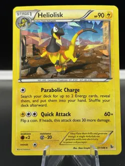 Pokemon TCG XY: Flashfire Heliolisk 37/106 (Cracked Ice) Holo Rare Card LP - Image 1