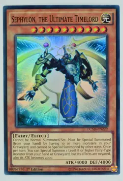 Yugioh Sephylon, the Ultimate Timelord LC5D-EN229 Super Rare 1st Edition - Image 1