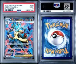 2025 POKEMON MEG EN-MEGA EVOLUTION ULTRA RARE #160 MEGA LUCARIO EX PSA 9 - Image 3