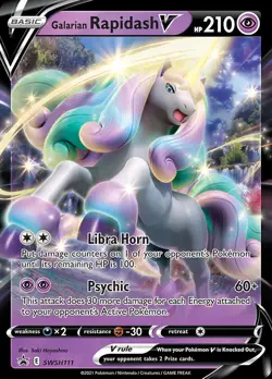 Pokemon Galarian Rapidash V (SWSH111/312) SWSH Black Star Promos LP HOLO - Image 1