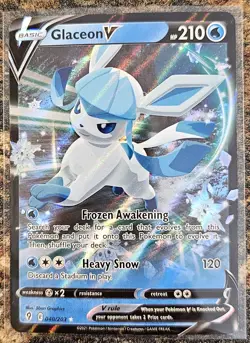 Pokemon 2021 SWSH Evolving Skies Glaceon V 40 NM or Better - Image 1