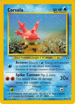 Corsola - 37/75 Neo Discovery - Pokemon TCG - 2001 - Image 1