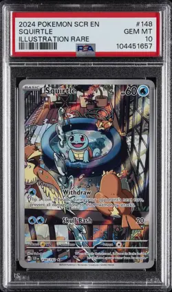 2024 POKEMON SCR EN-STELLAR CROWN ILLUSTRATION RARE #148 SQUIRTLE PSA 10 - Image 1