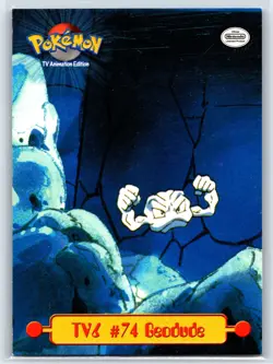 1999 Topps Pokemon TV Animation Edition Series 1 #TV6 Geodude Black Topps Logo - Image 1