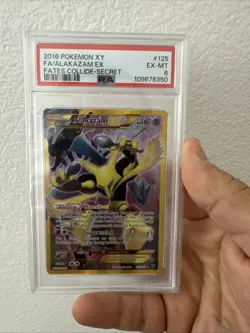 2016 POKEMON XY FATES COLLIDE #125 FA/ALAKAZAM EX FATES COLLIDE-SECRET PSA 6 - Image 1