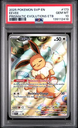 2025 POKEMON SVP EN-SV BLACK STAR PROMO #173 EEVEE PSA 10 - Image 1