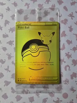 Pokemon Poke Ball SWSH146 Celebrations Full Art Gold Holofoil Promo SEALED - Image 1