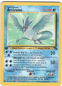 Articuno 17/62 Rare Fossil Pokemon 1st Edition NM - Image 1