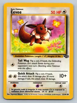 Eevee Common Jungle 51/64 LP - Vintage WoTC Pokemon TCG - Image 1