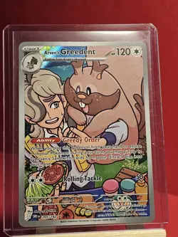 Pokemon TCG SV Destined Rivals Arvens Greedent 205/182 Illustration Rare NM - Image 3