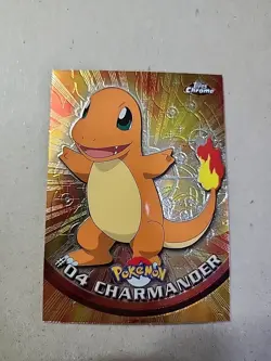 Pokemon TCG - TOPPS CHROME #04 CHARMANDER - Rare Holo NM - Image 1