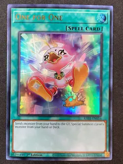 Yu-Gi-Oh TCG #RA03-EN056 One for One (Alternate Art) 1st Edition Ultra Rare LP - Image 1