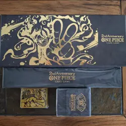 One Piece Card Game 2nd Anniversary Collectible Set Luffy Black Gold "No Cards" - Image 1