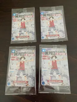 Bandai Namco One Piece Card Game US Voyage Monkey D. Luffy ST03-012 Lot of 4 - Image 1