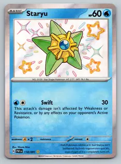 Staryu - 118/091 - Pokemon Paldean Fates Shiny Rare Card NM - Image 1