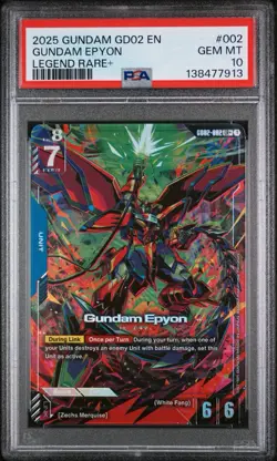 2025 Gundam Epyon LR+ Gundam Card Game Dual Impact GD02-002 English PSA 10 - Image 1