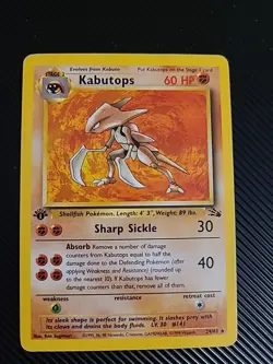 Kabutops - 24/62 - Pokemon Fossil 1st Edition Rare Card WOTC Vintage LP - Image 1