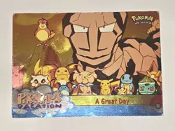 "A Great Day" 1999 Topps HOLO Foil Pikachu's Vacation Pokemon Card Blue Logo MP - Image 1