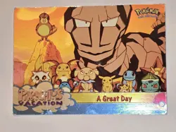 "A Great Day" 1999 Topps HOLO Foil Pikachu's Vacation Pokemon Card Blue Logo MP - Image 2