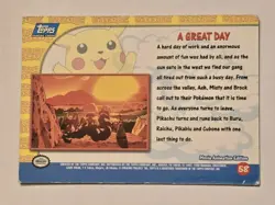 "A Great Day" 1999 Topps HOLO Foil Pikachu's Vacation Pokemon Card Blue Logo MP - Image 4