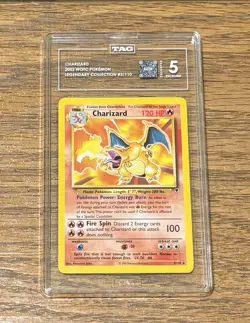 2002 Pokemon Legendary Collection Charizard #3 Non Holo TAG 5 Graded Card - Image 3