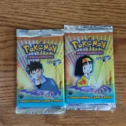 Pokemon Gym Heroes 1st Edition Booster Packs Brock & Erika 2 Packs 11 Cards Each - Image 1