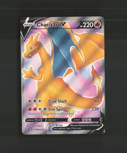 Charizard V SWSH050 Sword & Shield Full Art Black Star Promo Pokemon Card NM - Image 1
