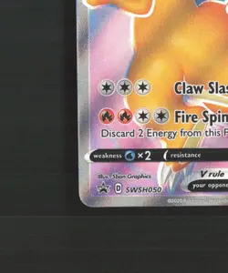 Charizard V SWSH050 Sword & Shield Full Art Black Star Promo Pokemon Card NM - Image 5