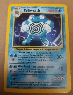 Poliwrath Holo Base Set 13/102 WOTC 1999 LP Pokemon Card - Image 1