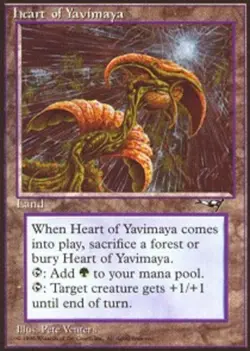 Light Play, English MTG Regular Heart of Yavimaya Alliances Magic the Gathering - Image 1