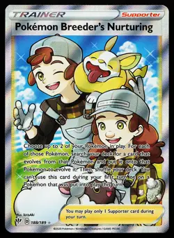 Pokemon Breeder's Nurturing 188/189 Ultra Rare Darkness Ablaze Pokemon Card - Image 1