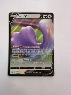 POKEMON SHINING FATES DITTO V 50/72 FULL ART HOLO RARE PACK FRESH - Image 1