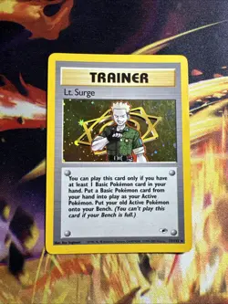 Pokemon Lt. Surge TCG 017/132 Gym Heroes Trainer Holo - Image 1