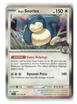 Hop's Snorlax 117/159 Rare Journey Together Pokemon Holo Near Mint - Image 1