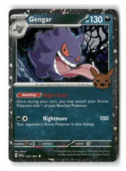 Gengar (Cosmos Holo) 057/091 Holofoil Trick or Trade BOOster 2024 Pokemon NM - Image 1