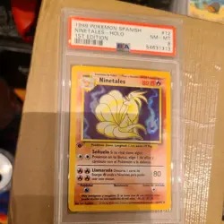 1999 POKEMON SPANISH NINETALES HOLO BASE SET 1ST EDITION 12/102 PSA 8 - Image 1