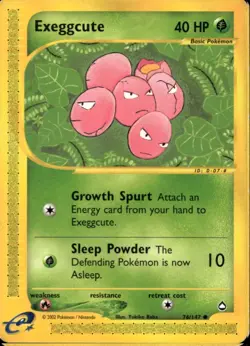 Exeggcute 76/147 Common WOTC Aquapolis Pokemon - Image 1