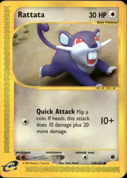 Rattata 128/165 Common WOTC Expedition Pokemon - Image 1