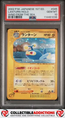 2002 Pokemon Japanese Wind From The Sea #045 Lanturn Holo Swirl 1st ed PSA 10 - Image 1