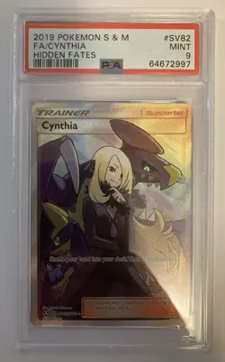 2019 Pokemon Sun & Moon FA/Cynthia Hidden Fates #SV82 PSA 9 - Image 1