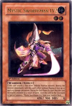 Yugioh! MP Mystic Swordsman LV2 - SOD-EN011 - Ultimate Rare - 1st Edition Modera - Image 1