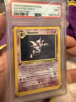 Pokemon Haunter Fossil 6/62 1st Edition Holo Rare 1999 PSA 9 English Card - Image 1
