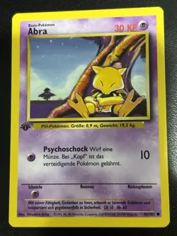 Pokemon Cards Abra 43/102 Base Set FIRST EDITION GERMAN WoTC LP - Image 1