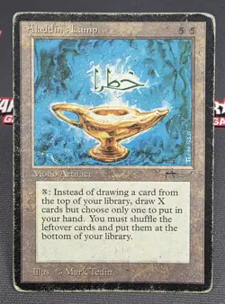 MTG Aladdin's Lamp- DAMAGED -Arabian Nights Magic the Gathering Card # 56 - Image 1