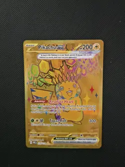 Pokemon TCG Pikachu EX Hyper Rare Gold SV Prismatic Evolutions Card 179/131 - Image 1