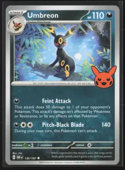 Umbreon Uncommon Trick or Trade 2024 130/197 NM Pokemon Card - Image 1